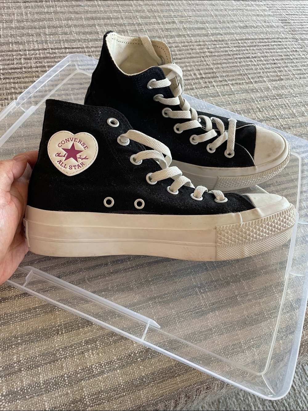 Converse High Top Platform Sneakers - Black & White